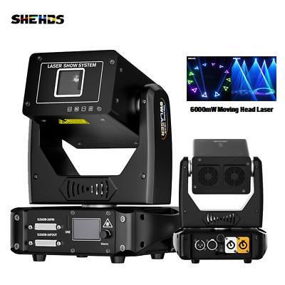 #ad SHEHDS 6W Animation RGB Laser Moving Head Projector Stage Light For DJ Bar Party
