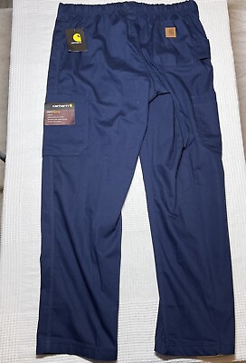 #ad Carhartt Workwear Mens L 34x30 34x29 Pants Ripstop Canvas Utility Cargo Blue