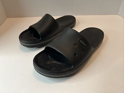 #ad CROCS Crocband III Iconic Comfort Black Slide Sandals Unisex Women’s 8 Men’s 6