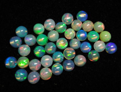 #ad Natural Opal Excellent Play Of Colors Mix Size Round wholesale lot 3 6 MM