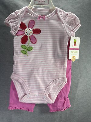 #ad Carters Girls Little Collections 2 piece Size Newborn $9.60