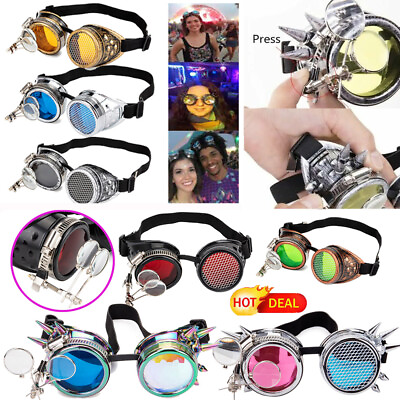 #ad New Popular Steampunk Goggles ABS Plastic Frame Gothic Retro Cosplay Glasses US