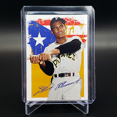 #ad Roberto Clemente #21 MLB Pittsburgh Pirates Puerto Rico Boricua Flag Art Card