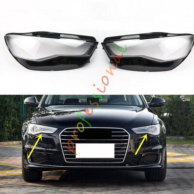#ad Both Side Headlight Clear Lens Replace Cover Sealant For Audi A6 S6 2016 2018
