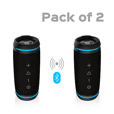 #ad TREBLAB HD77 Bluetooth Speaker System Stereo Portable Wireless 25W LOT of 2