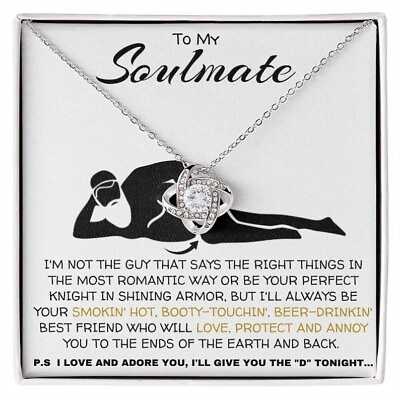 #ad To My Soulmate Booty Touchin#x27; Beer Drinkin#x27; Love Knot Necklace Mothers Day Gift