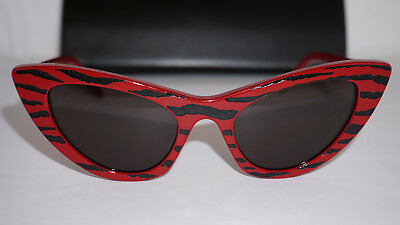 #ad Saint Laurent Sunglasses New Cateye LILY Red Black SL213 008 52 21 145