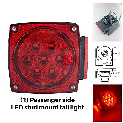 #ad 12V LED Submersible Trailer Tail Light Replacement Right Curb passenger side DOT