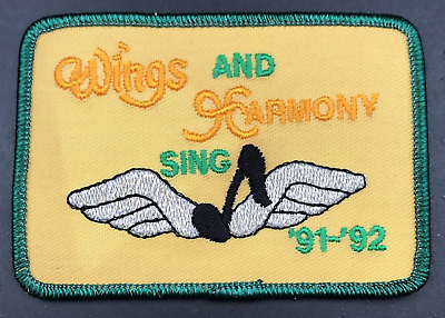 #ad Vintage 1992 92 Girls Scouts Patch Wings and Harmony Sing Silver Angel Wings
