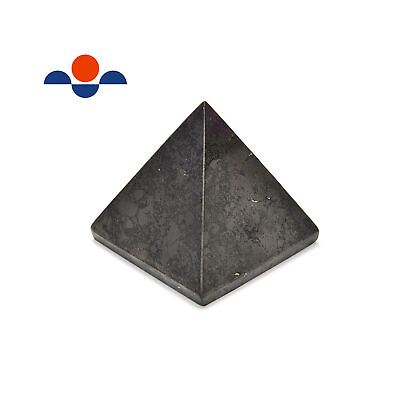 #ad Natural Shungite Pyramid Polished EMF Protection Size 40mm Sold Per Piece
