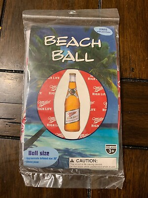 #ad Inflatable Miller High Life Beach Pool Party Ball 20” Deflated Collectible NEW