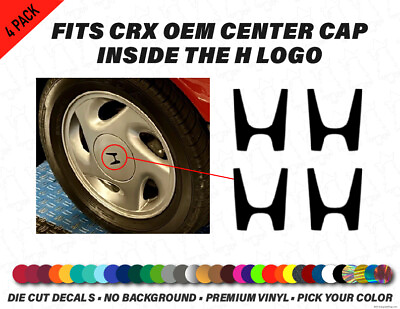 #ad CRX Center Cap H Wheel Rim Decals Inserts for Civic CRX 84 91 SiR Ballade Sports