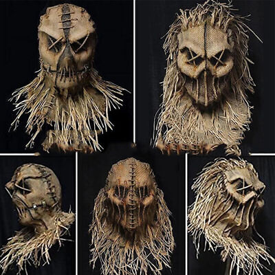 #ad Halloween Scary Scarecrow Full Head Mask Coarse Jackstraw Cosplay Dress Party $16.99