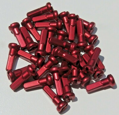 #ad 14mm RED Alloy Aluminum spoke nipple 14g 2.0mm Custom amounts