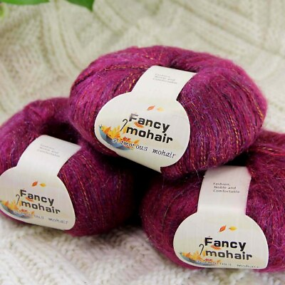 #ad Sale New 3BallsX50g Luxury Fancy Soft Mohair Blankets Hand Crocheted Yarn 10