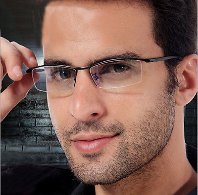 #ad Pure Titanium Mens Nickle Free Half Rim TR90 Eyeglasses Frames Optical Rx able