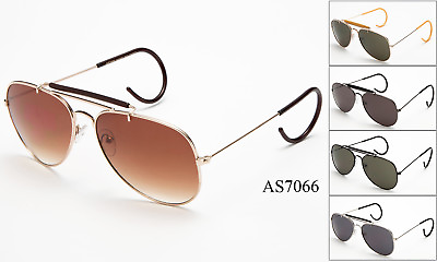 #ad Vintage Metal Aviator Sunglasses Cable Temple Brow Bar Outdoorsman Eyewear