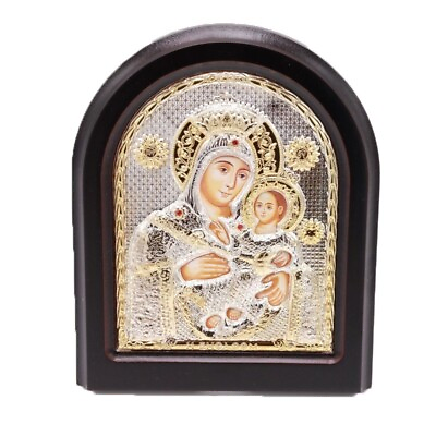#ad #ad 4.3quot; Mary Of Bethlehem Icon Silver Wall Stand Holy Religious Church Orthodox