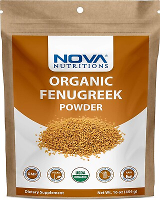 #ad Nova Nutritions Certified Organic Fenugreek Seed Powder 16 OZ 454 gm