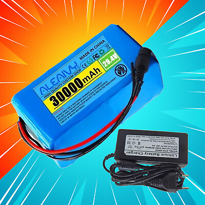 #ad New 24V 30Ah 7S3P 30000mAh Battery Electric Li ion Battery Pack Bicycle Charger