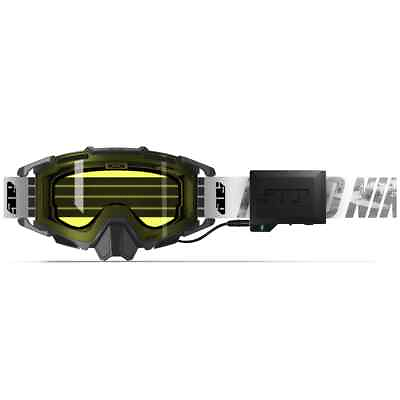 #ad 509 Sinister X7 Ignite Snowmobile Goggles White with Polarized Yellow Tint Lens