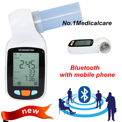 #ad Bluetooth Spirometer Lung Volume FVC FEV PEF Vital Signs Monitor Home Clinic