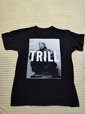 #ad 2014 Tupac Shakur Graphic Trill Tee T Shirt Black Medium