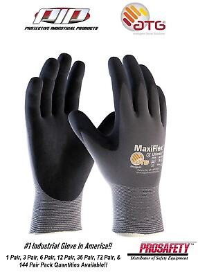 #ad 34 874 MaxiFlex Ultimate Micro Foam Nitrile Grip Coated PROTECTIVE WORK GLOVES