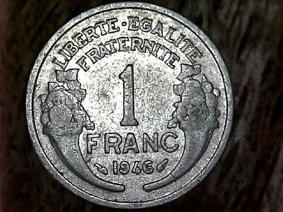 #ad 1946 aluminum FRANCE 1 franc KM# 885a