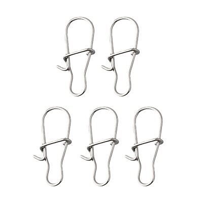 #ad 50pcs Stainless Steel Fast Clip Lock Snap Swivel Rings Safety Fishing Hooks