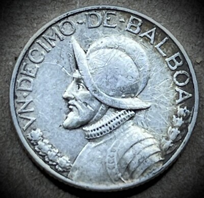 #ad Panama 1931 1 10 Balboa 90% Panamanian Silver Coin Low Mintage $15.00
