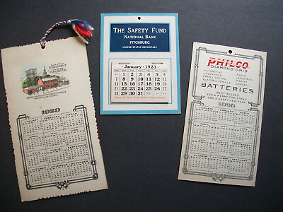 #ad Vintage 20s Wall Calendar Lot 🌟 Auto Bank Insurance Card 1923 1926 1929