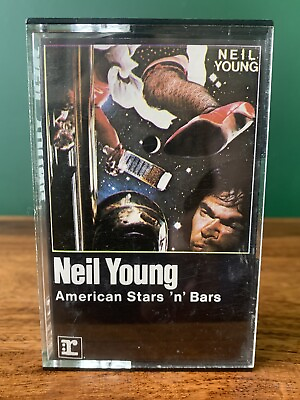#ad Neil Young American Stars n Bars Cassette Tape Reprise Black K454088 tested GBP 5.00