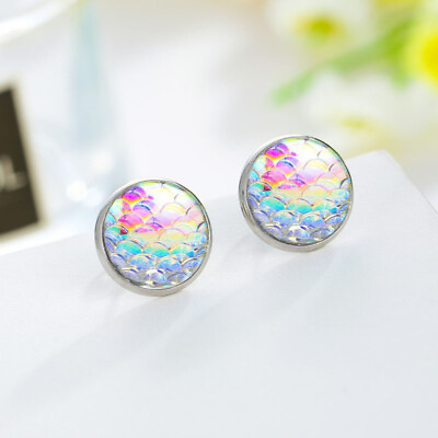 #ad Girls Cute Jewelry Gifts Resin Women Earrings Small Colour Ear Stud Fashion $2.68