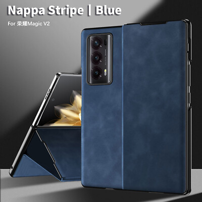 #ad For Honor Magic V2 Luxury Magnetic Flip Nappa Leather Wallet Slim Case Cover