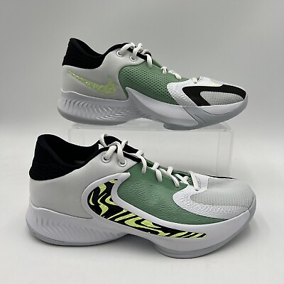 #ad Nike Kid#x27;s Sz 6.5y Zoom Freak 4 GS White Barely Volt Black Sneakers DQ0553 100