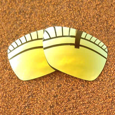 #ad Polarized Lenses Replacement for OAKLEY Inmate Sunglasses 24K Golden Mirror