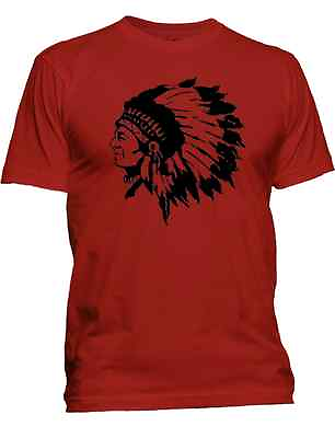 #ad New Men#x27;s Black Hawk Indian Chief T Shirt Native American Athletic Sports Tee