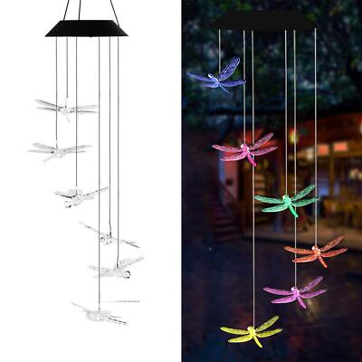 #ad Solar Wind Chimes Outdoor Color Changing Solar Mobile Wind Chime Waterproof ...