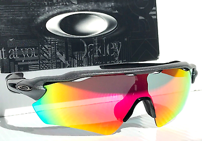#ad NEW Oakley RADAR EV PATH Steel Grey POLARIZED Galaxy Ruby Lens Sunglass 9208