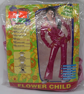 #ad Girls Feelin#x27; Groovy Flower Child HIPPY Halloween Costume Size Large