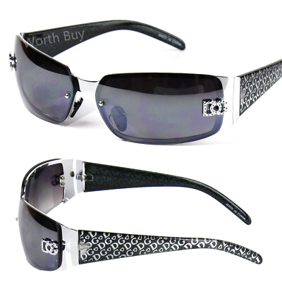 #ad New WB Eyewear Womens Fashion Designer Sunglasses Shades Wrap Semi Mirrored Lens