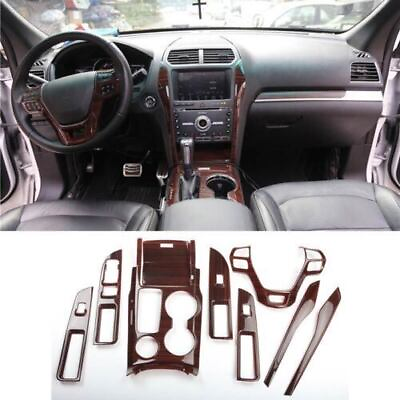 #ad For Ford Explorer 2016 2019 Wood Grain Car Interior Decoration Full Set Cover 9X