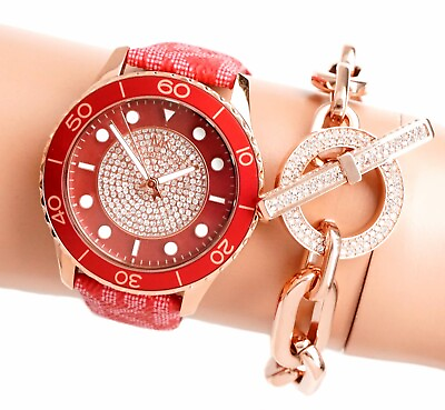 #ad Michael Kors Watch Women#x27;s Watch Wristwatch Watch MK7179 Runway Rose Gold New