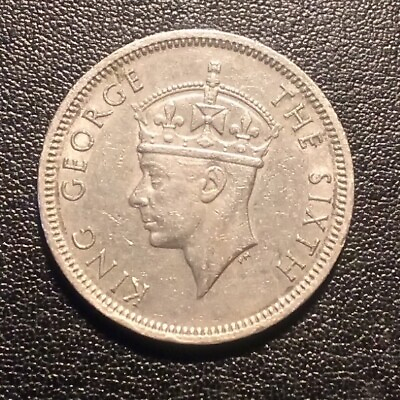 #ad 1951 Hong Kong 50 Cents Coin