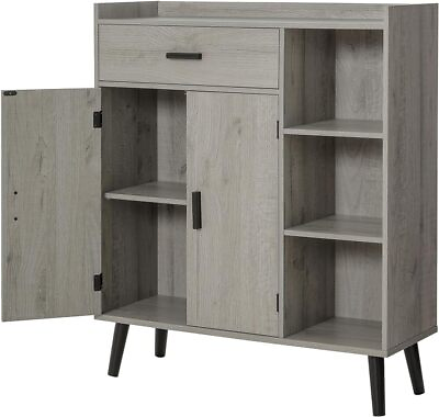 #ad Storage Cabinet Floor Storage Cabinet with 1 Drawer 2 Doors amp; 3 Shelves