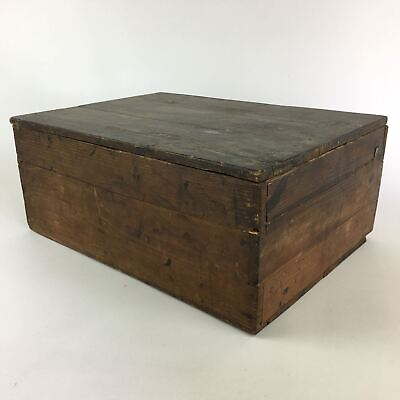 #ad Antique Japanese Wooden Pottery Storage Box Inside 31x43x16.5cm WB953