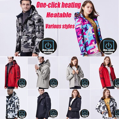 #ad Men Women Electric Heated USB Battery Jacket Pack Warm Body Outwear Coat Winter