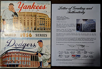 #ad 1956 World Series Program With 33 Signatures Including Mickey Mantle PSA DNA