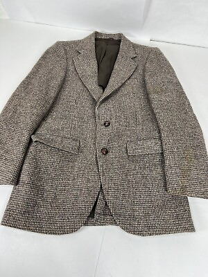 #ad VTG Stafford Harris Tweed Blazer Sport Coat Sport Jacket Wool Two Button READ
